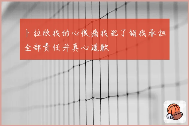 卜拉欣我的心很痛我犯了错我承担全部责任并真心道歉